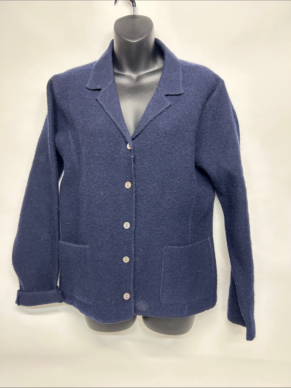 Herman Geist Navy Wool Sweater medium